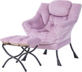 Lazy Chair with Ottoman Light Purple - Cozy Small Space Accent Chair