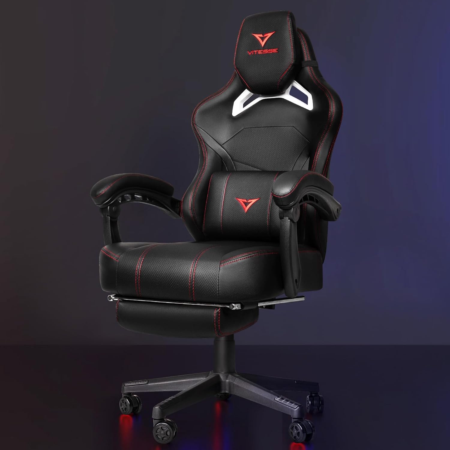 Waleaf Big & Tall Gaming Chair: 400lbs Weight Capacity, Ergonomic, Red