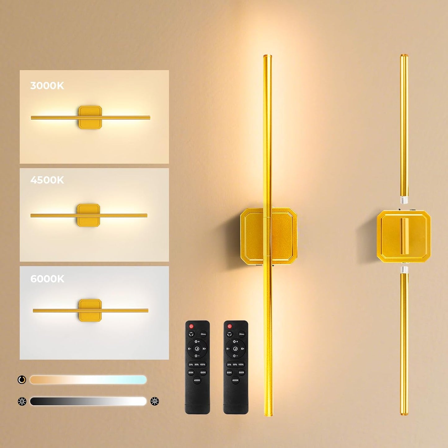 Battery Operated Wall Sconces Set of 2 for Modern Spaces