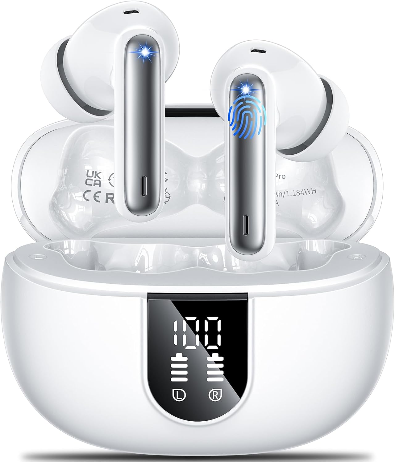 AOVOCE Wireless Earbuds: Hi-Fi Stereo, 4 Mics, IPX6, 42h Playback
