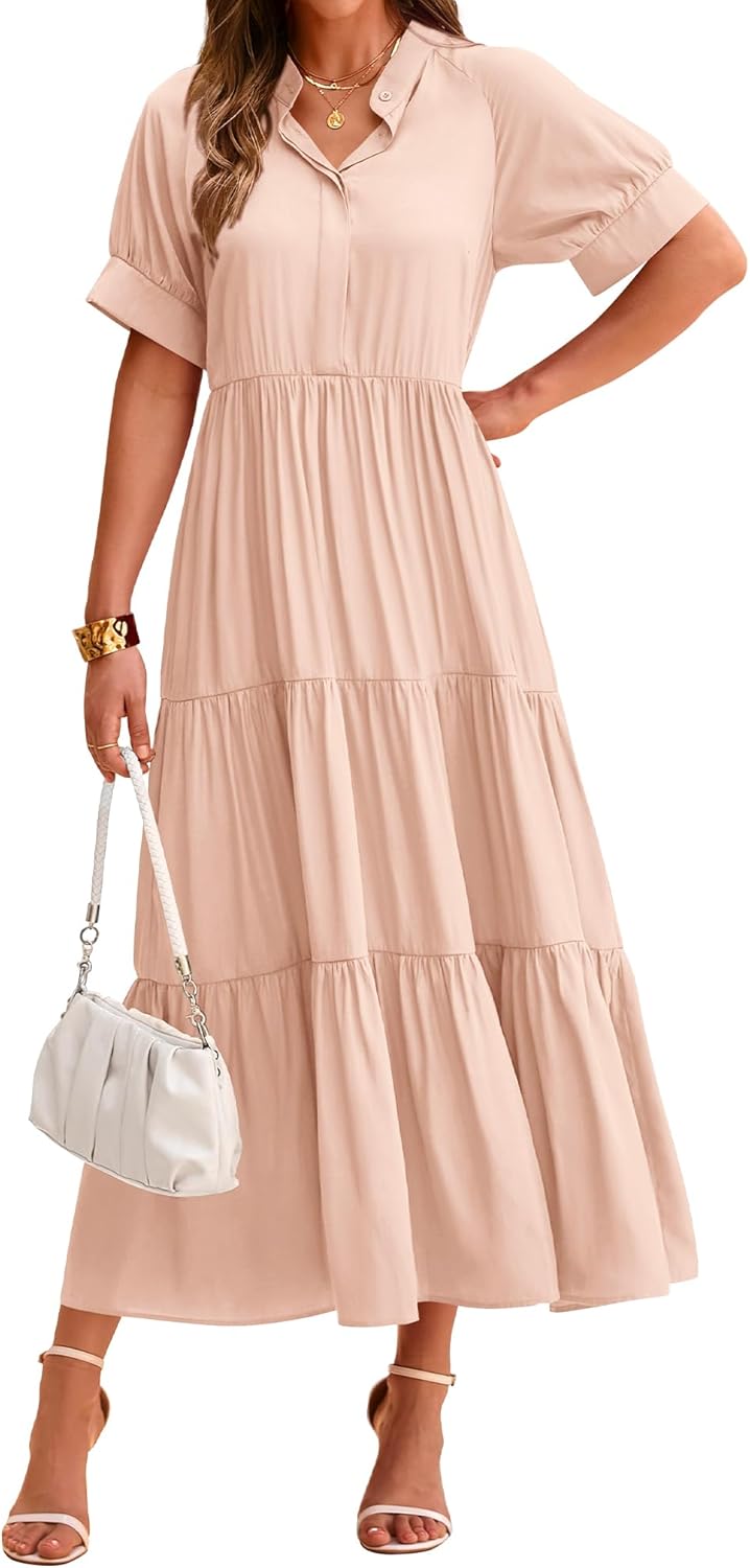 Dowerme Women's Summer Dresses 2025 Casual Short Sleeve Style