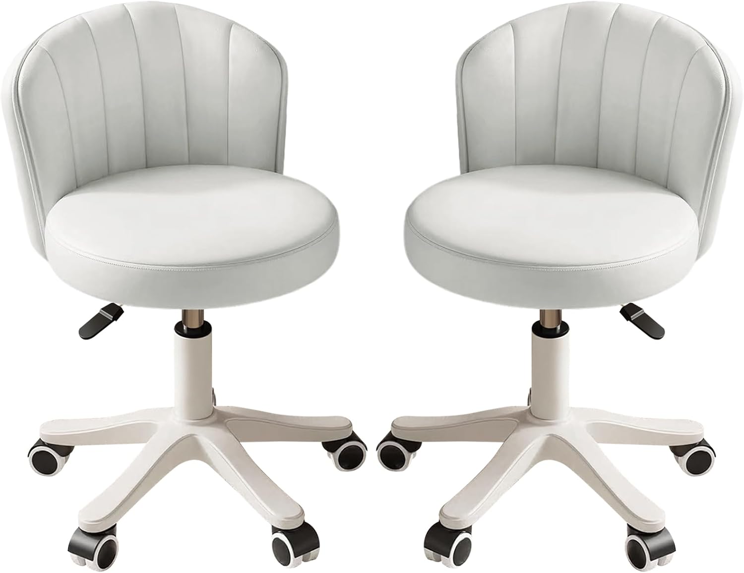 Small Round Rolling Desk Chair for Comfy Vanity and Work