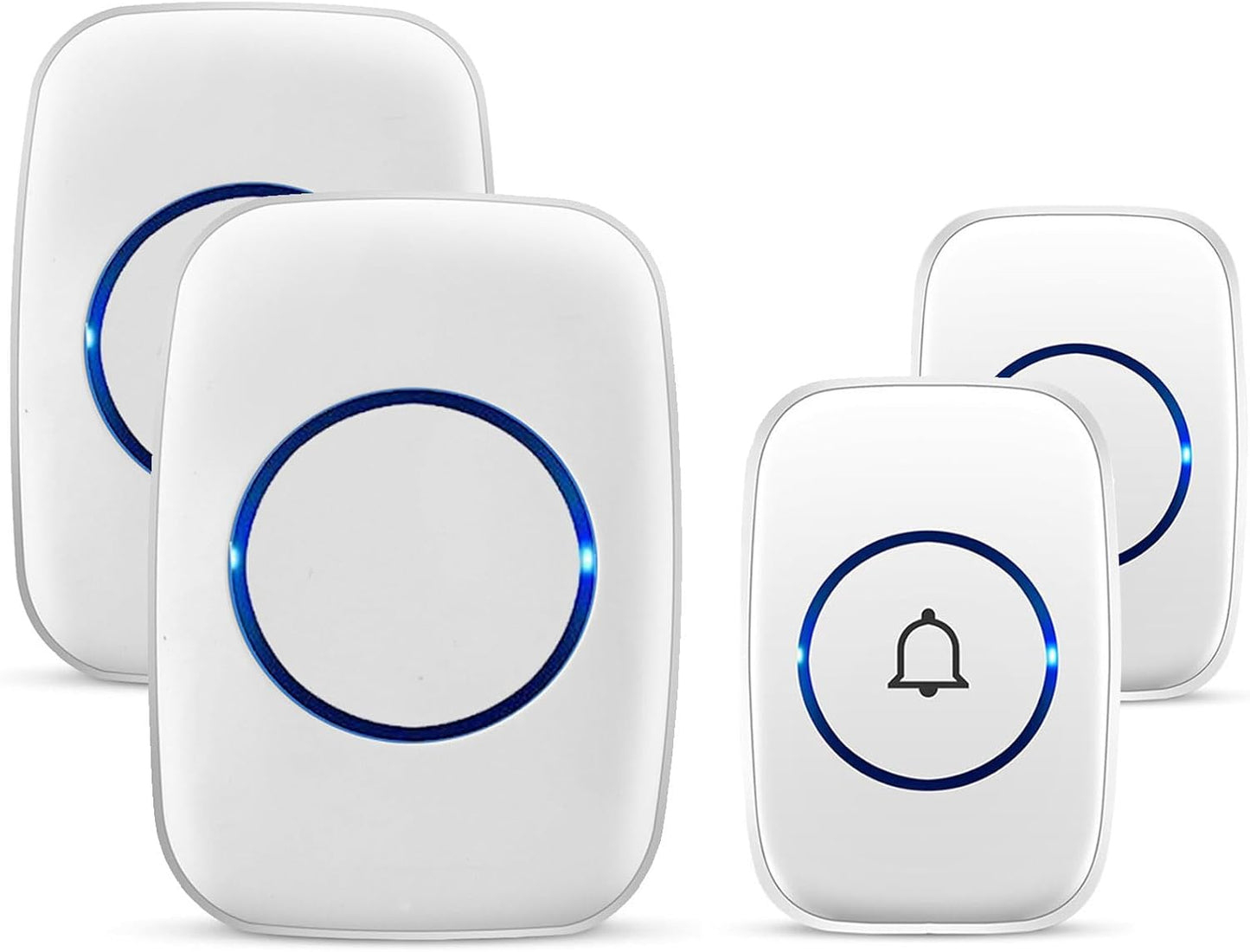Wireless Waterproof Doorbell Set: Dual Door Alert, 1000ft Range, 60 Chimes