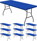 10 Pack Stretch Fabric Table Top Cap Cover for 6 ft Tables - Royal