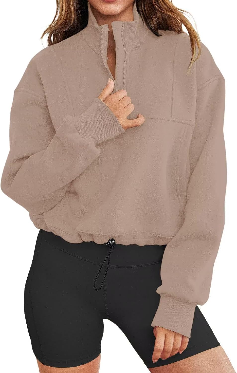 LEEDYA Womens Long Sleeve Half Zip Sweatshirts for Fall Fashion