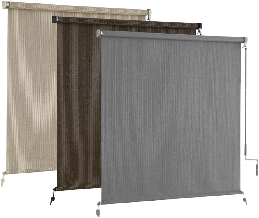 AOSKY Outdoor Roller Shades for Patio, Porch, and Balcony