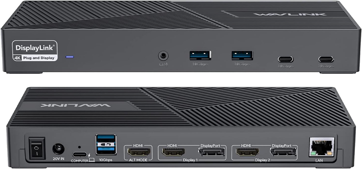 WAVLINK DisplayLink Docking Station for Triple Monitor Setup