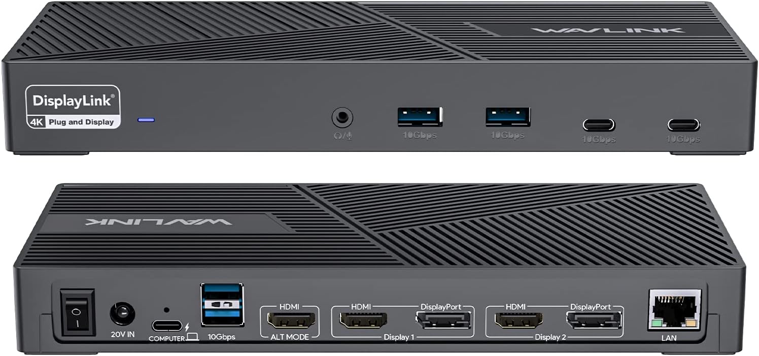 WAVLINK DisplayLink Docking Station for Triple Monitor Setup