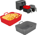 Silicone Liners Rectangle 2 Pcs for Air Fryer Dual Basket - Easy Clean