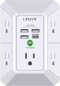 Wall Charger Surge Protector 5 Outlet Extender with 4 USB Ports