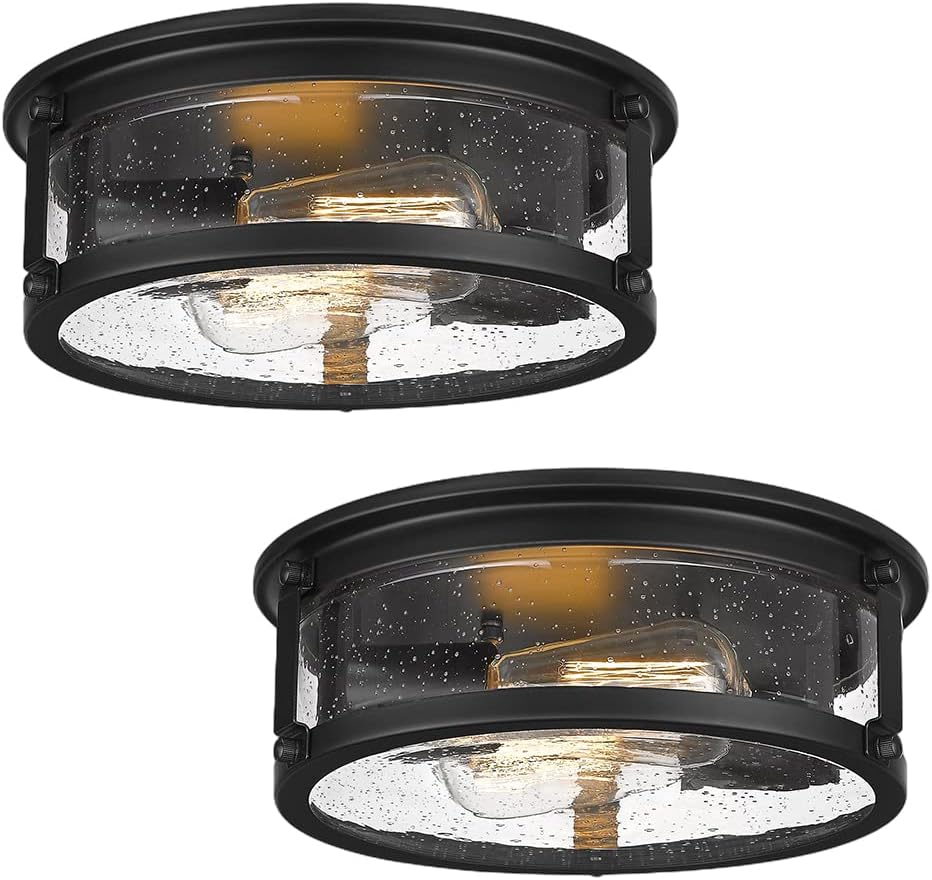 2-Light Flush Mount Light Fixtures for Vintage Industrial Style