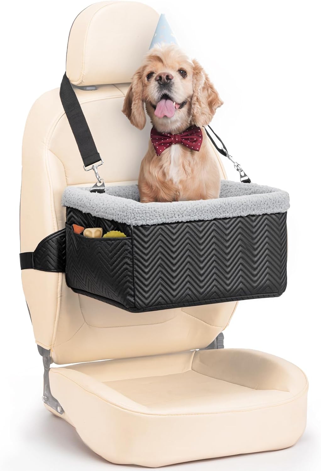 Elevated Dog Car Seat for Small Dogs Under 20lbs - Safe & Comfortable