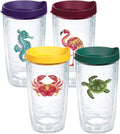 Tropical Animal Assorted 16 oz Tumbler with lid 4 Pack - Insulated