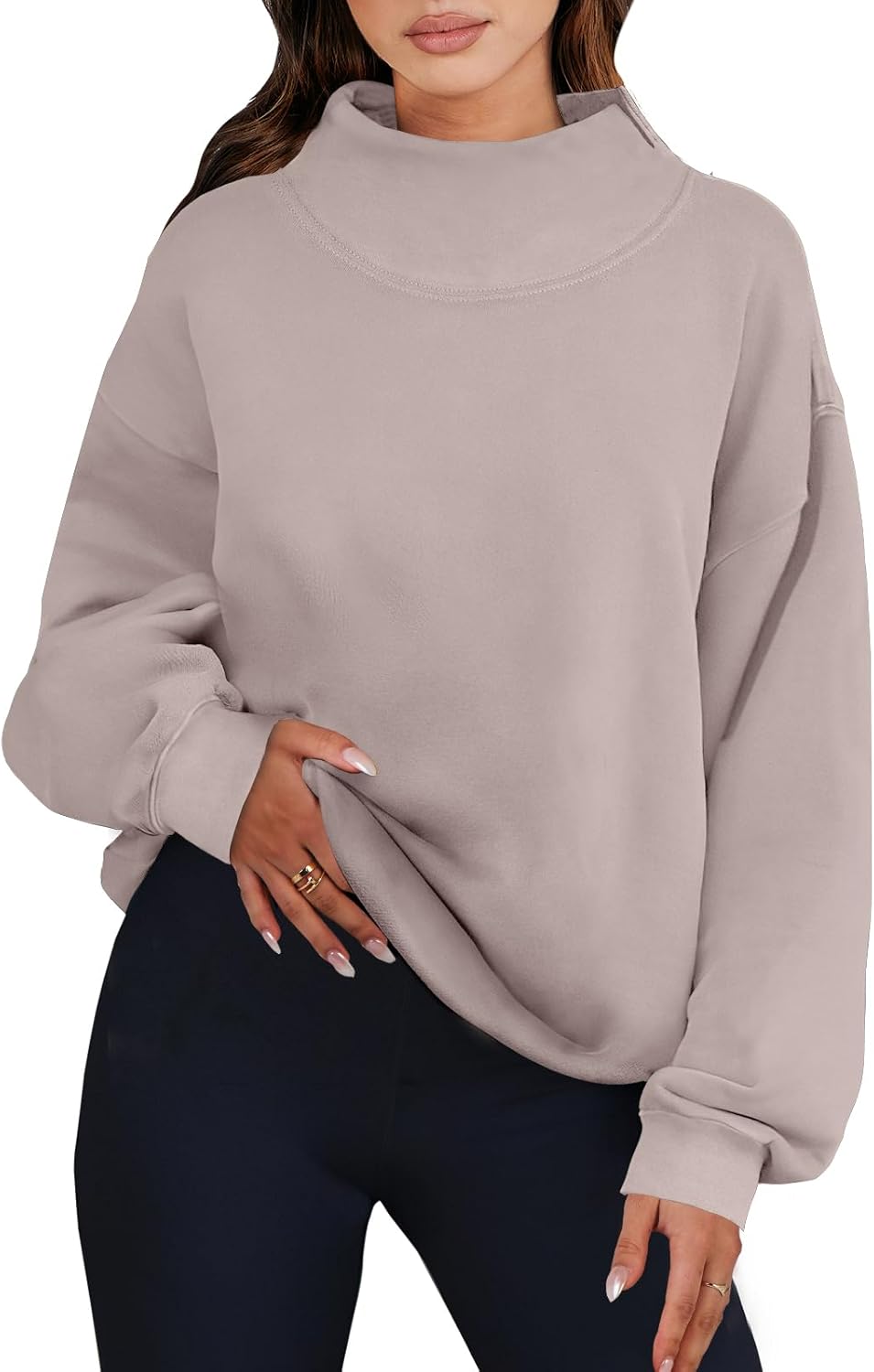 Oversized Turtleneck Pullover Sweatshirt for Women Fashion