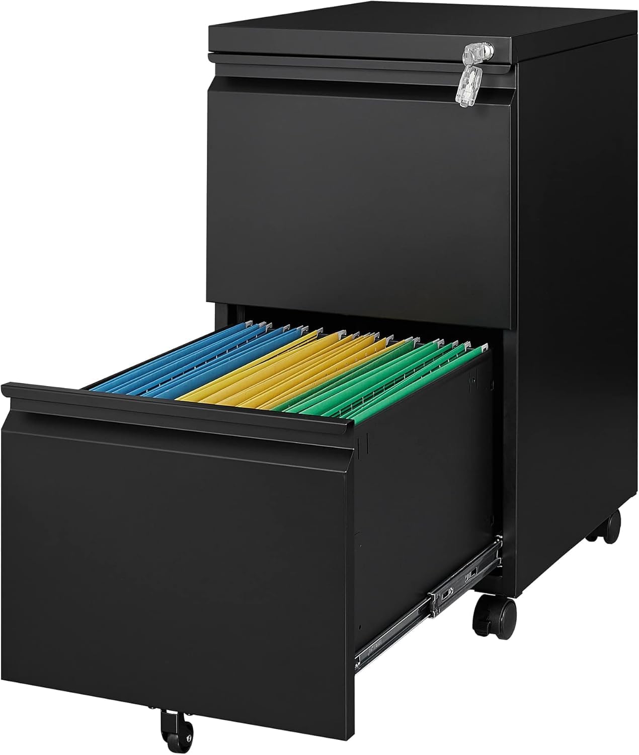 Letaya 2 Drawer Mobile File Cabinet with Lock for Home Office
