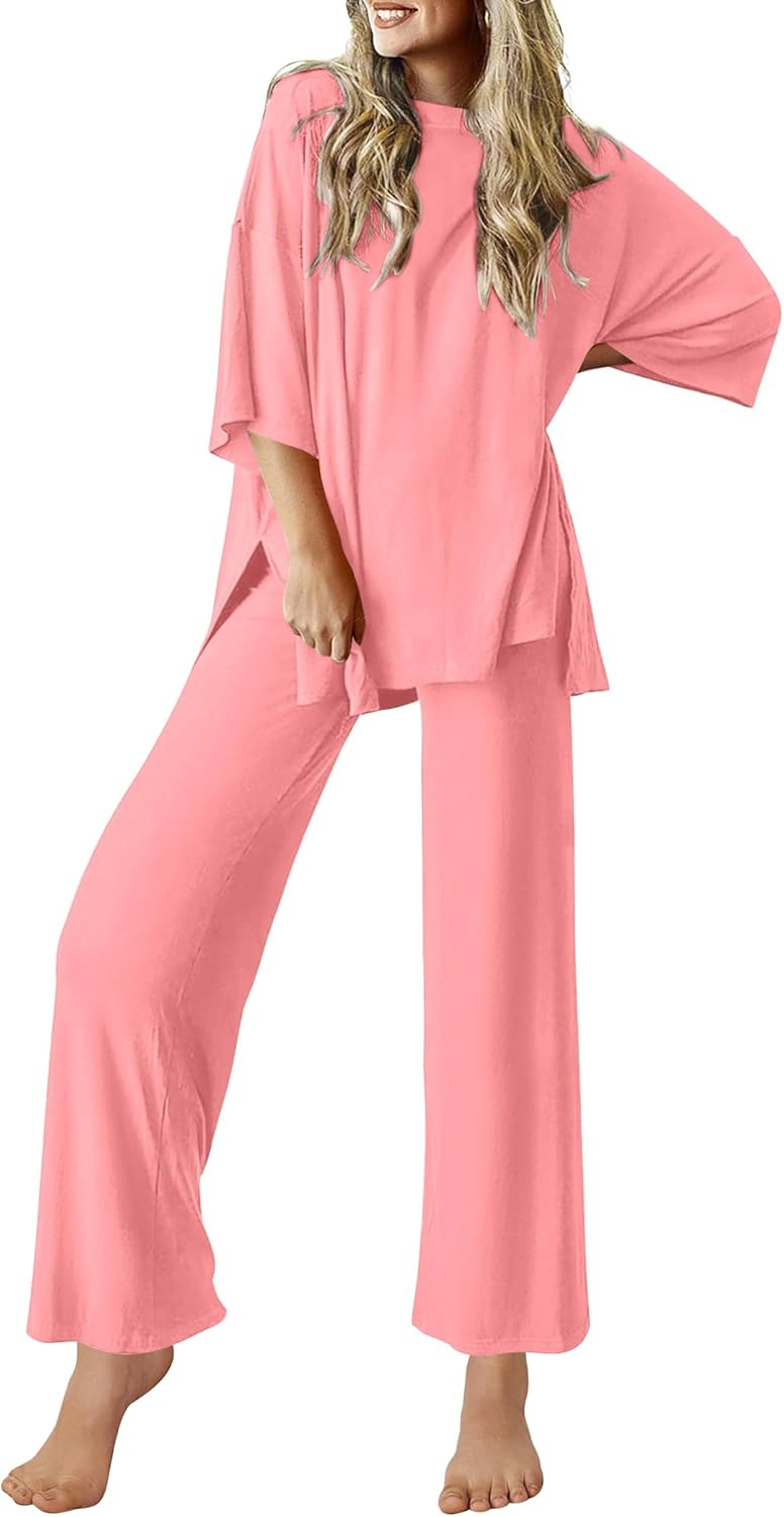 Ekouaer Lounge Sets for Women Soft Comfy Pajamas Outfits