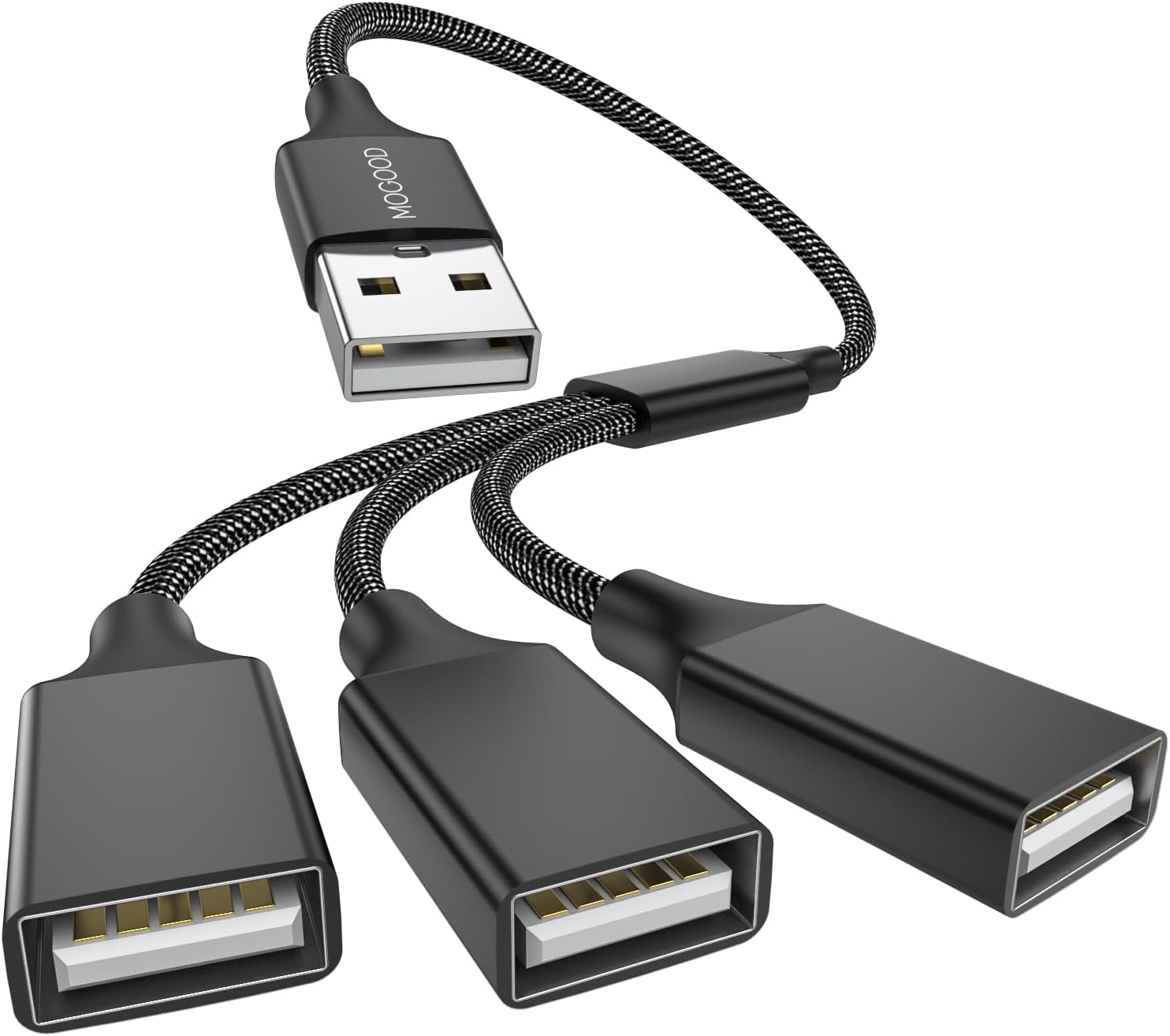MOGOOD 3-in-1 USB Splitter: Charge & Transfer Data Effortlessly