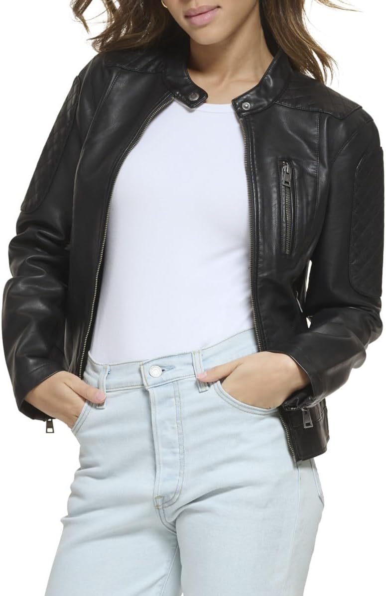 Levi's Womens Faux Leather Motocross Racer Jacket for Style