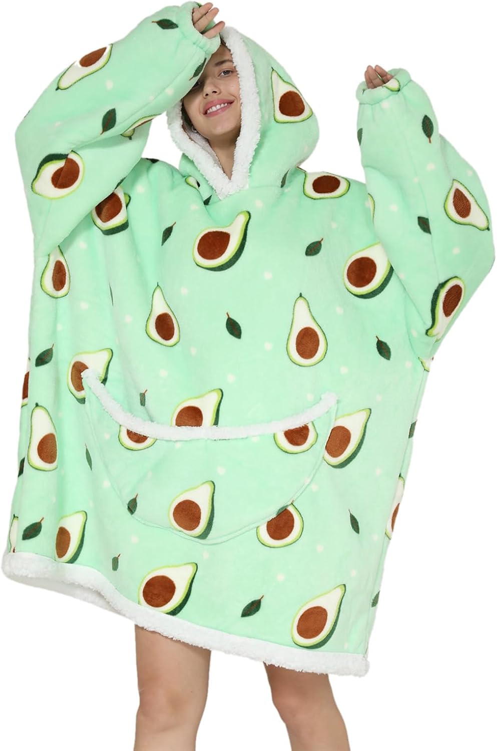 Deserthome Green Avocado Hooded Blanket - Cozy & Stylish