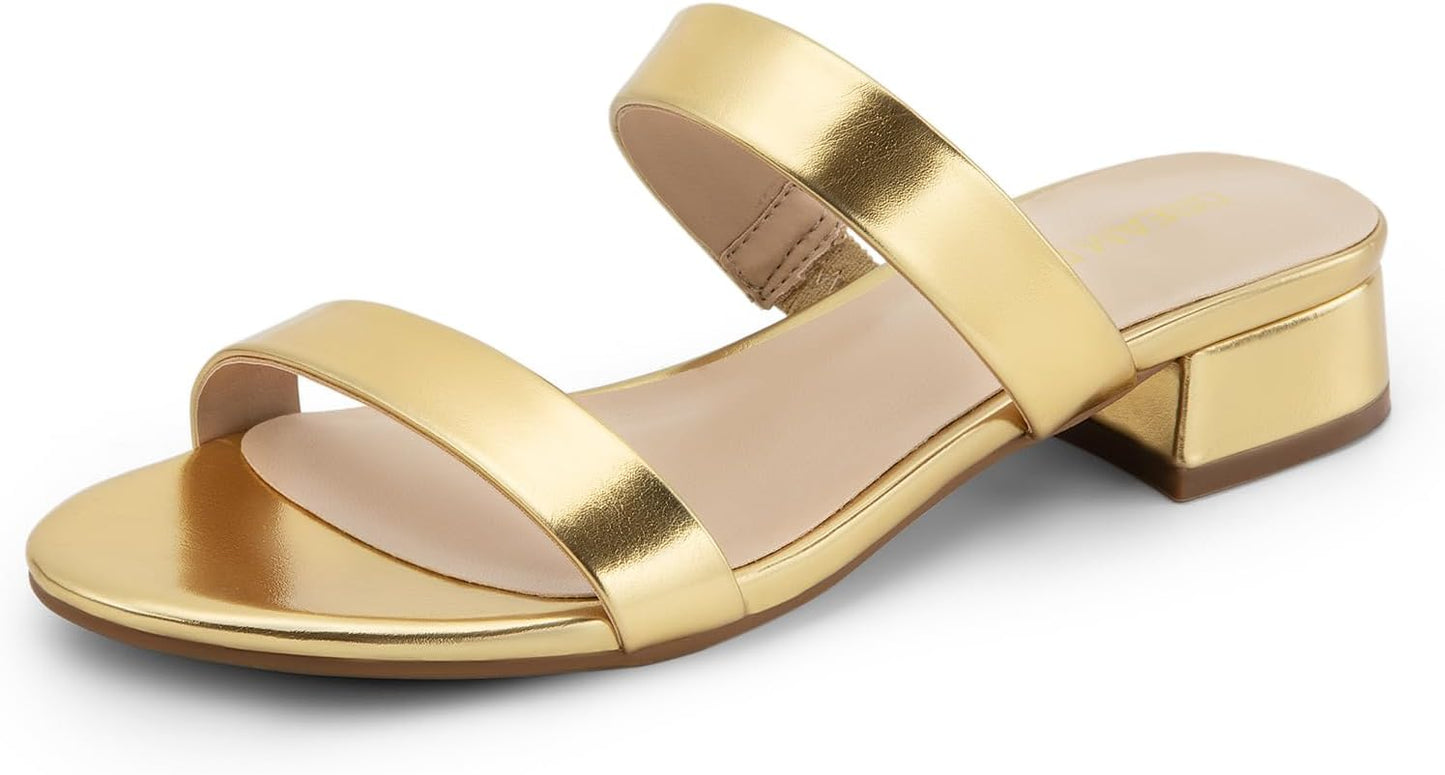 DREAM PAIRS Women's Slides Heels: Casual Summer Mules Shoes
