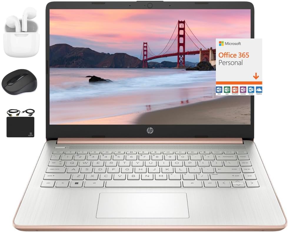 HP New 14 HD Ultralight Thin Laptop with Quad-Core Performance
