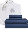 Full Size Cotton Sateen Sheet Set in Folkstone Blue - Cooling Comfort