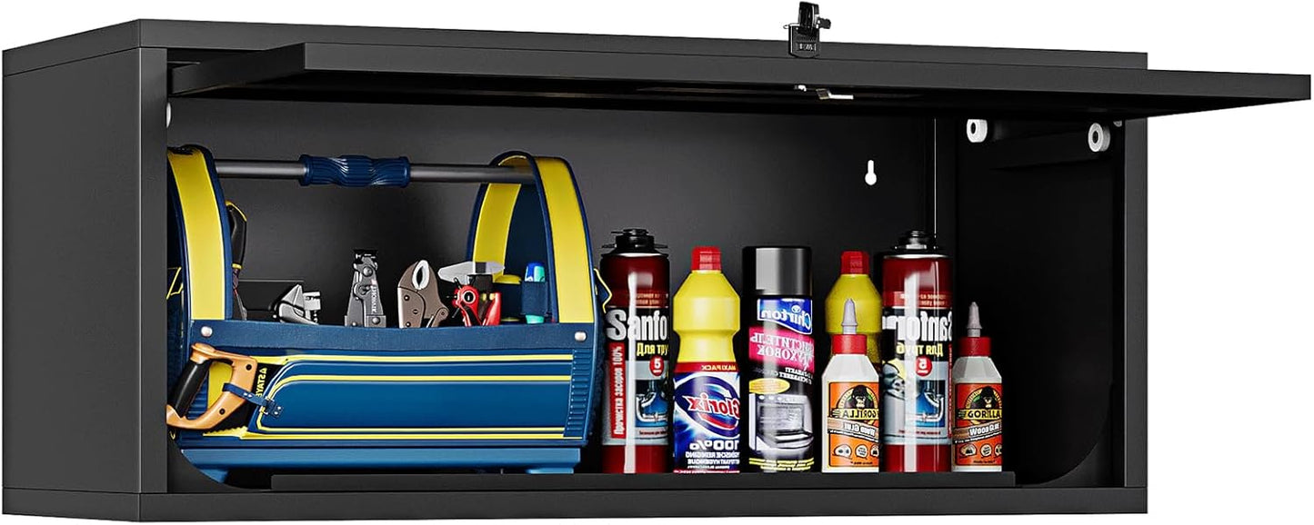 Small Wall-Mounted Locking Cabinet for Garage Storage Needs