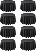 8 Pack Round Tablecloth 120 in Black Tablecloth for Round Tables