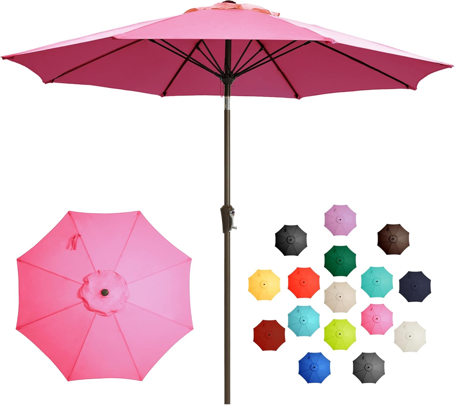 9FT Large Outdoor Patio Umbrella - UV Resistant and Durable