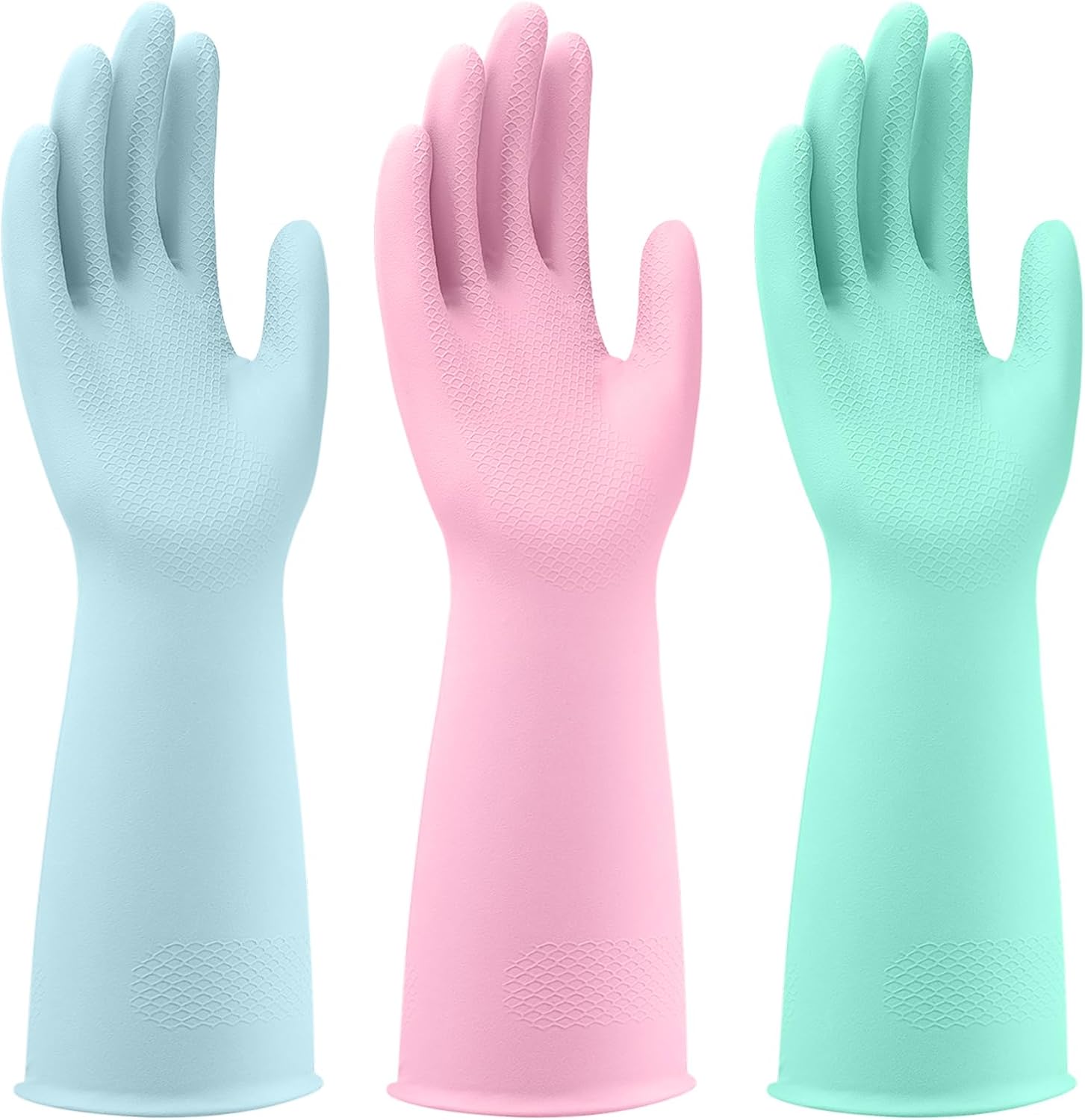 Reusable Rubber Cleaning Gloves - 6 Pairs for Household Dishwashing