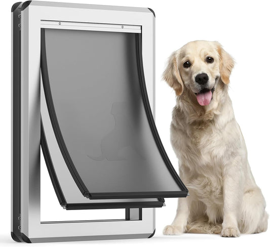 Large Dog Door for Exterior Doors - Sturdy Aluminum Frame