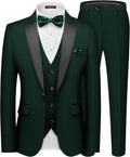 Men's Slim Fit 3 Piece Suit with Shawl Lapel - Formal Set