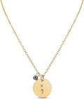 Handmade Semicolon Labradorite Necklace - Strength & Memorial Jewelry