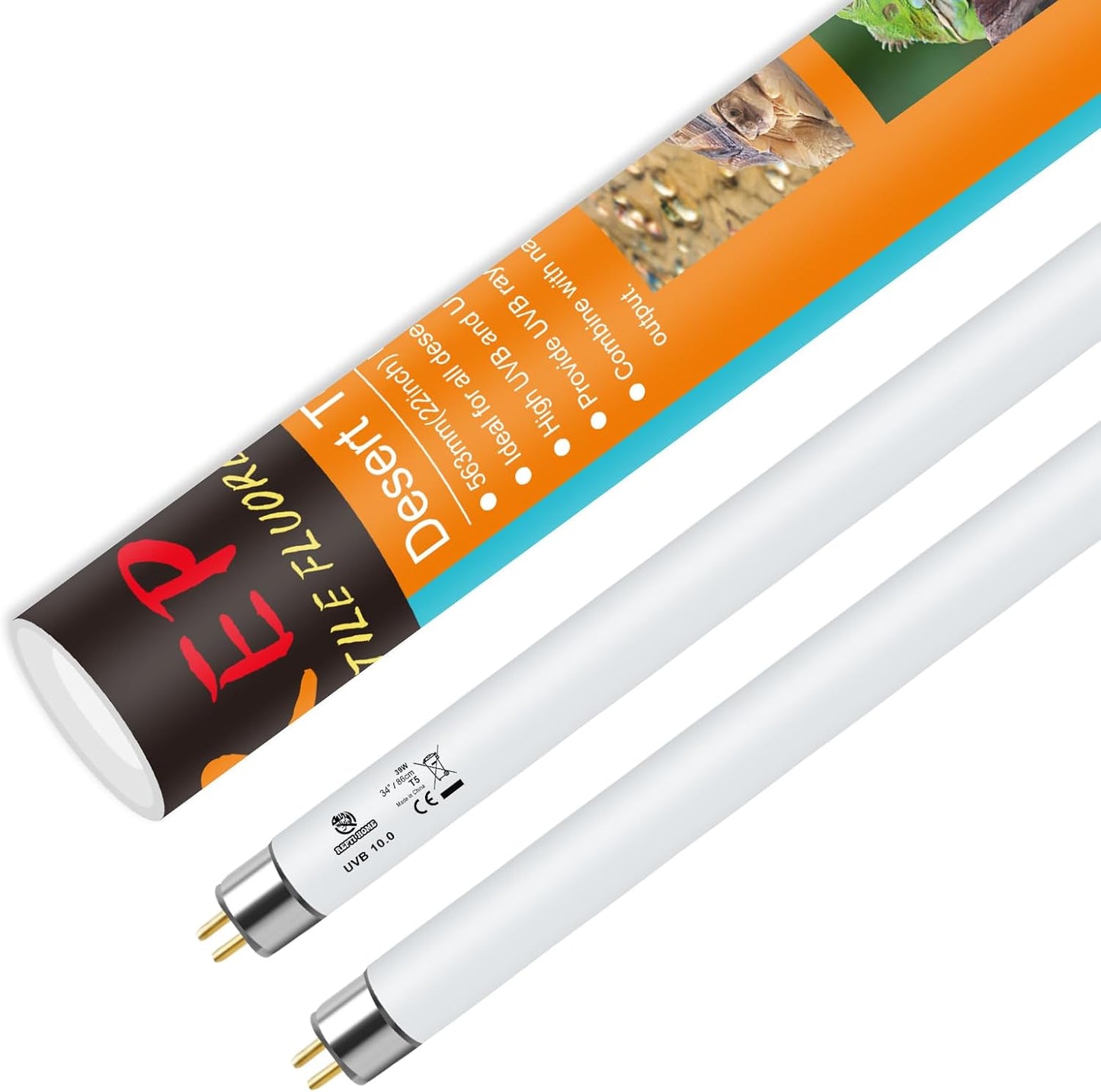 T5 UVB Reptile Light 24W 10.0 for Bearded Dragons and More
