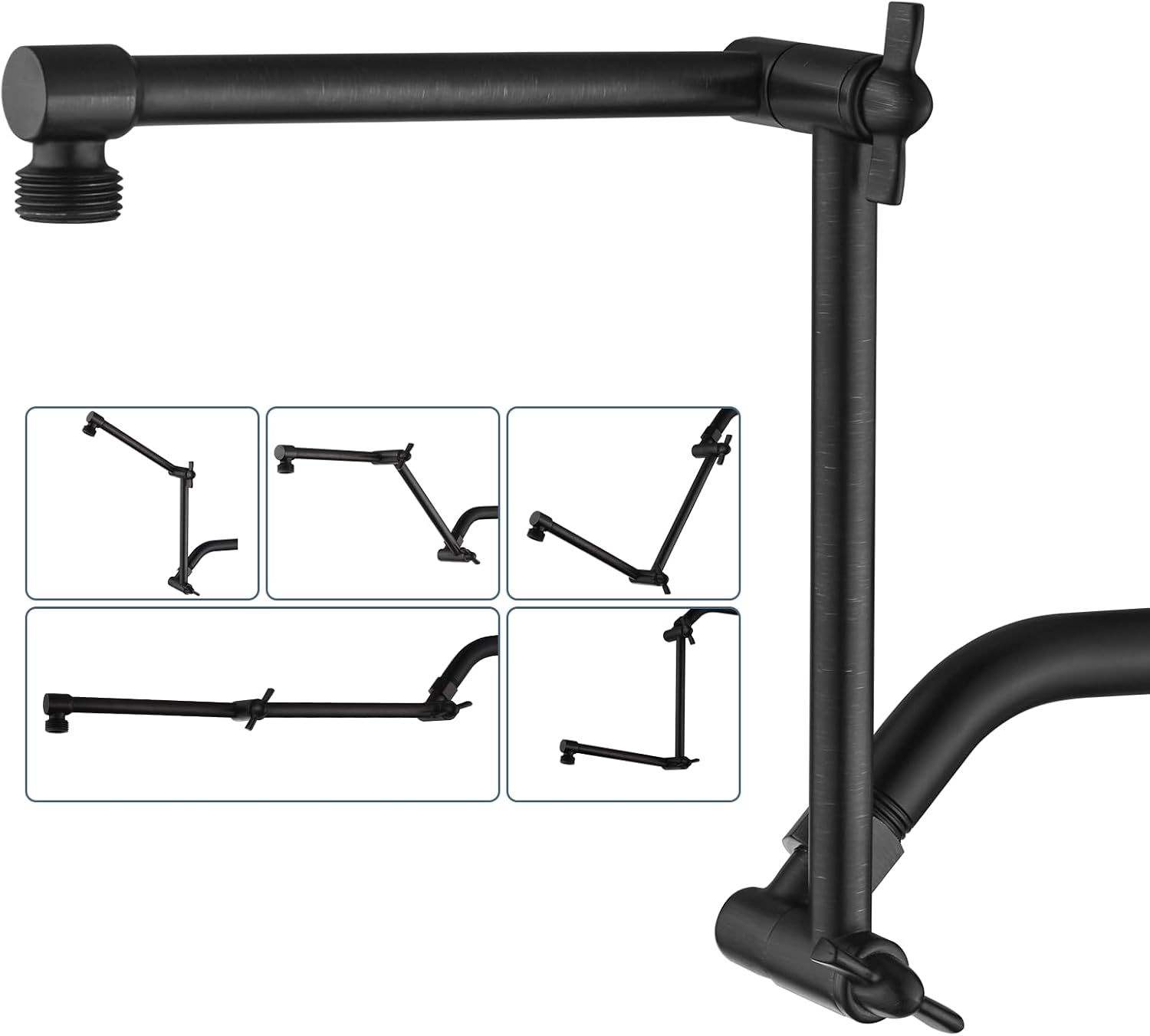BRASS Shower Arm Extender for Rain and Handheld Showers 14 in