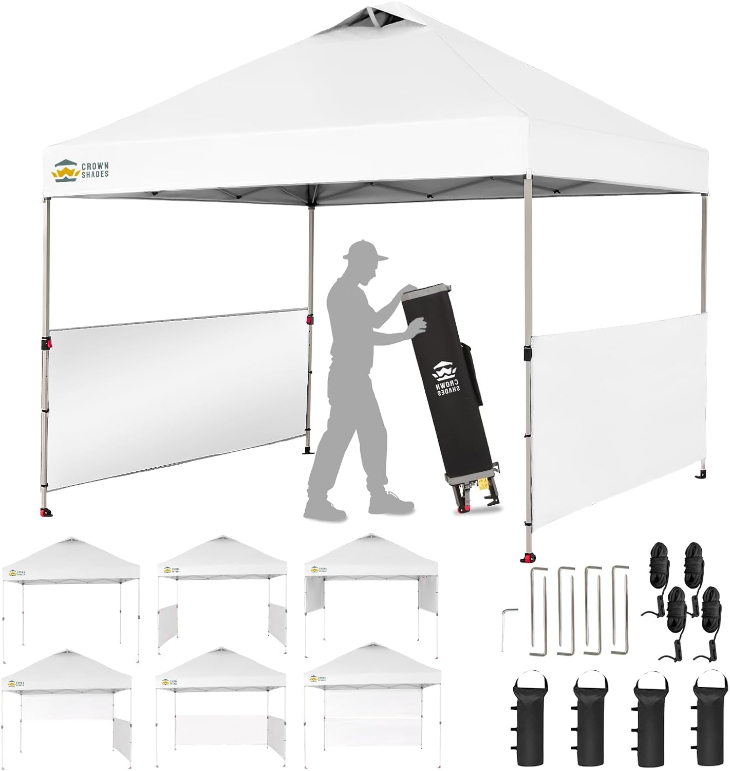 CROWN SHADES 10x10 Pop Up Canopy Tent for Outdoor Events