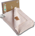 Organic Cotton Baby Knitted Blanket 30x40 - Soft Neutral Baby Wrap