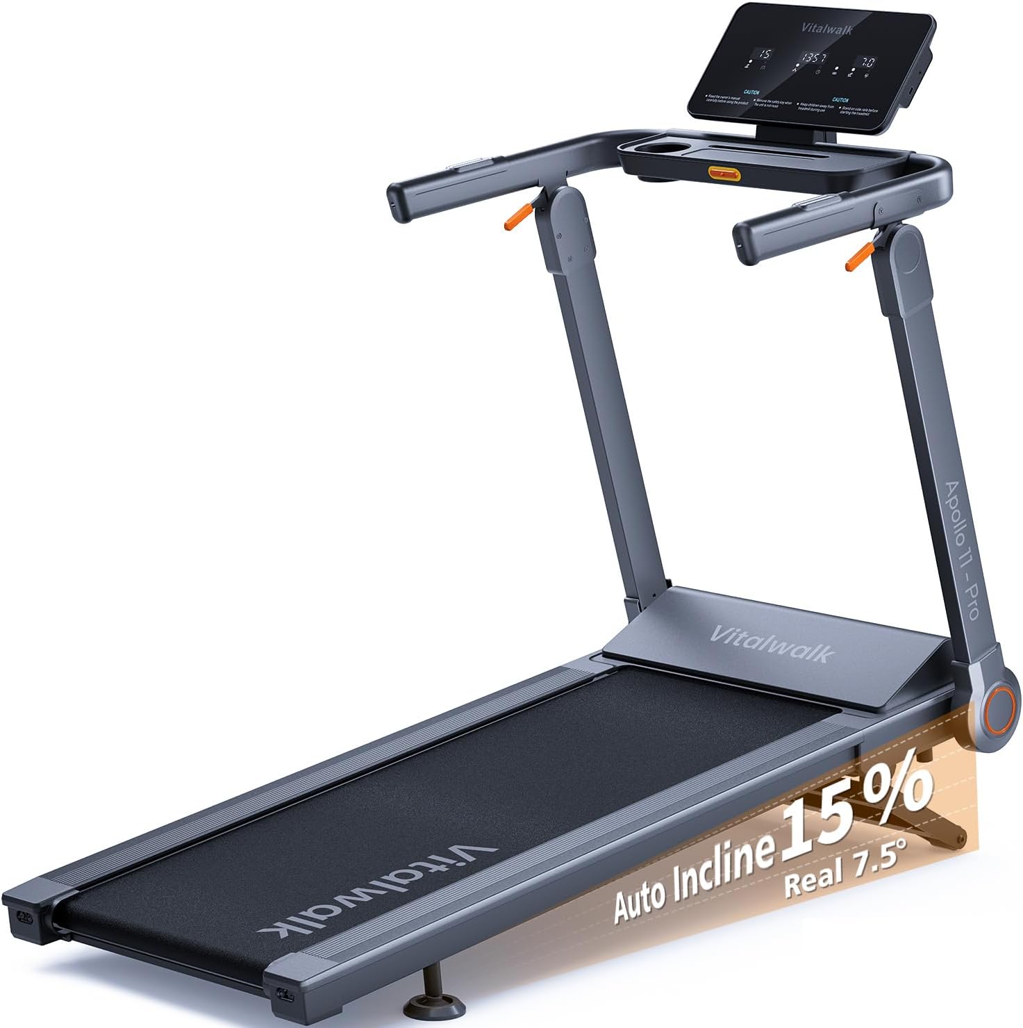 Foldable Treadmill with Auto Incline for Home Fitness
