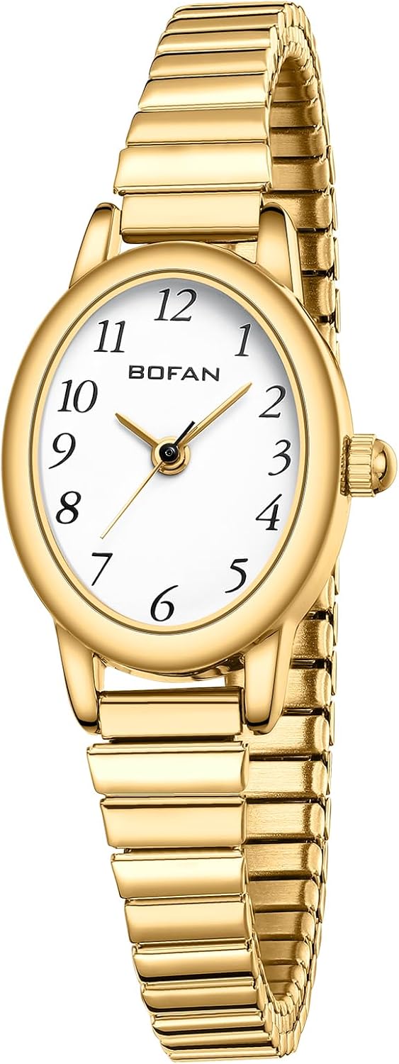 BOFAN Small Gold Women's Watch: Easy Read & Waterproof