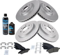 Front & Rear Ceramic Brake Pad and Rotor Kit for 2010-16 SRX