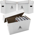 Premium Short Comic Book Storage Box 3 Pack - Sturdy White Short Boxes