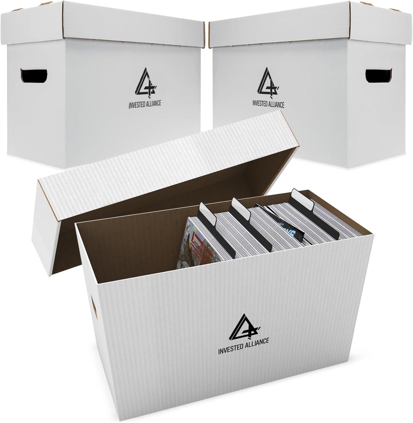 Premium Short Comic Book Storage Box for Collectibles - 3 Pack
