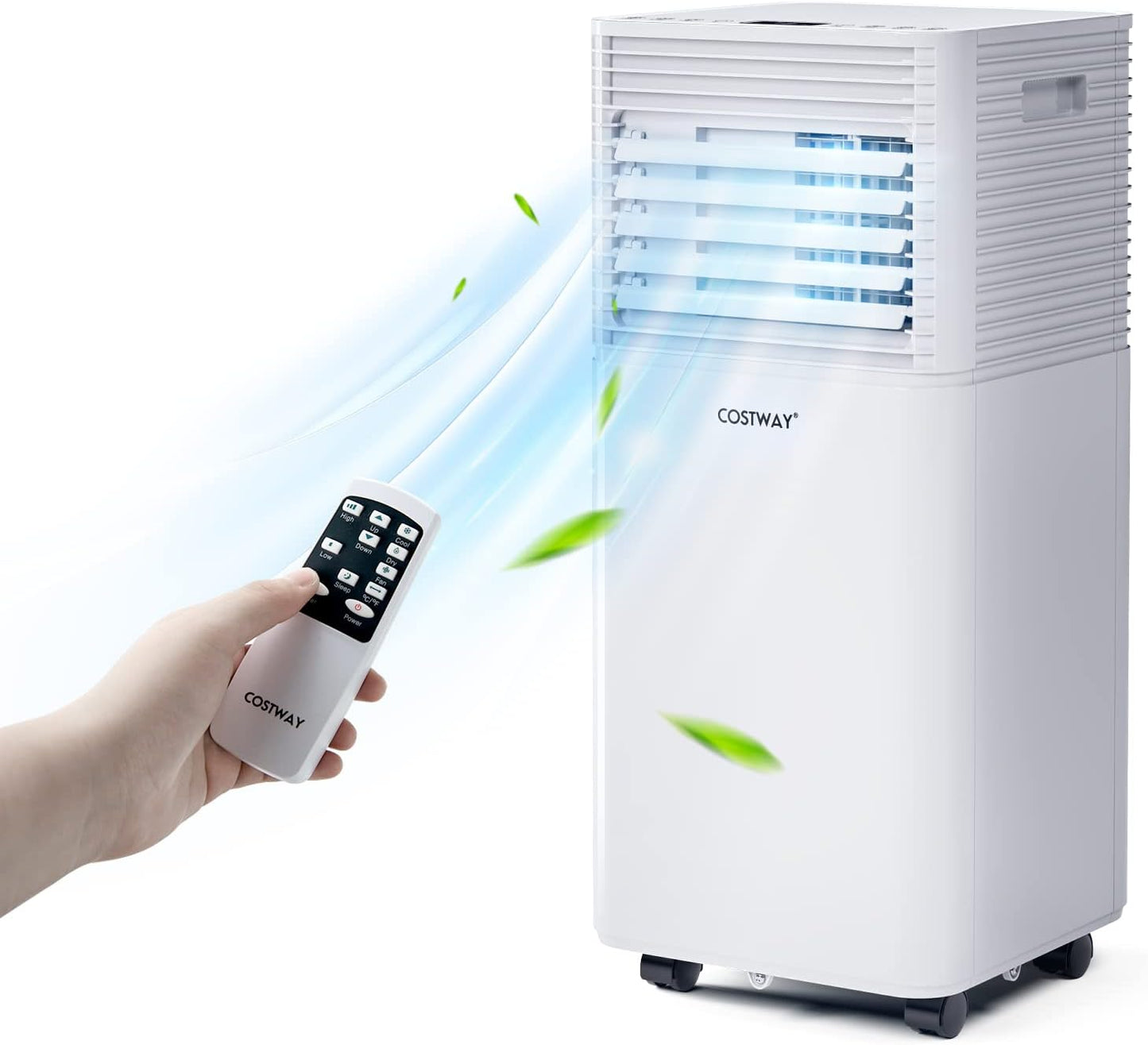 COSTWAY 8000BTU Portable AC - Cool 230sq.ft Spaces, Remote & Timer, Sleep Mode
