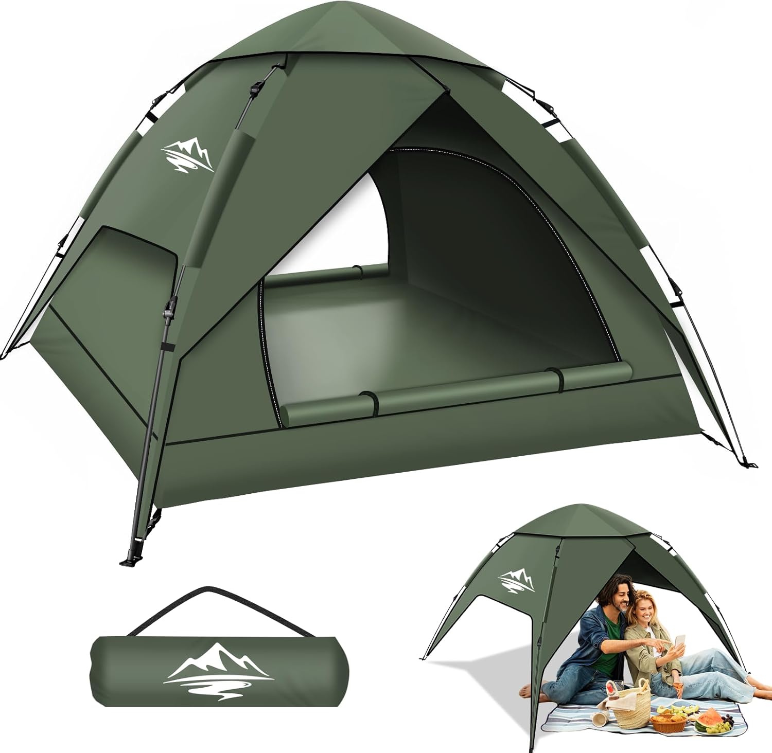 Pop Up Tents for Camping - Easy Setup Waterproof 2-3 Person Tent