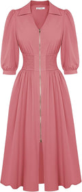 GRACE KARIN Fall Midi Dress 2025 - Smocked A Line Work Midi