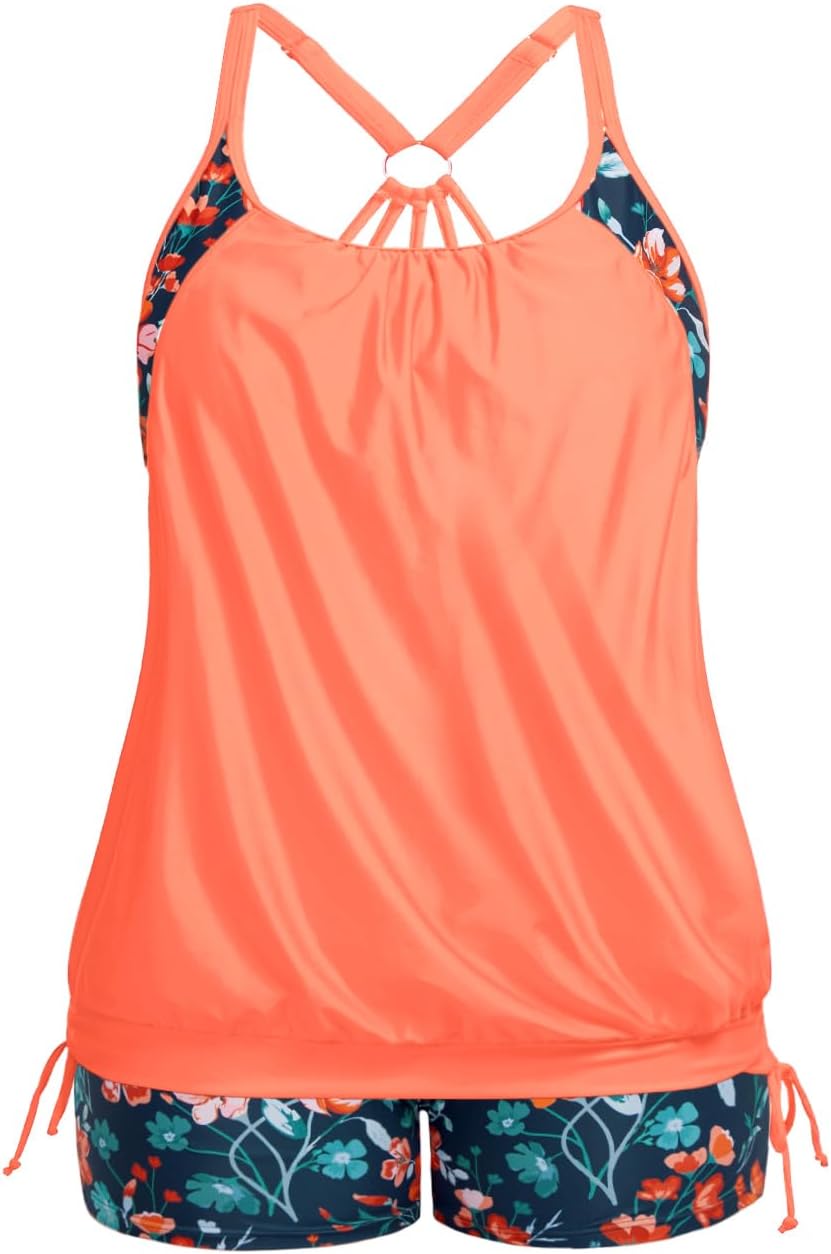 Plus Size Tankini Swimsuits for Women with Tummy Control