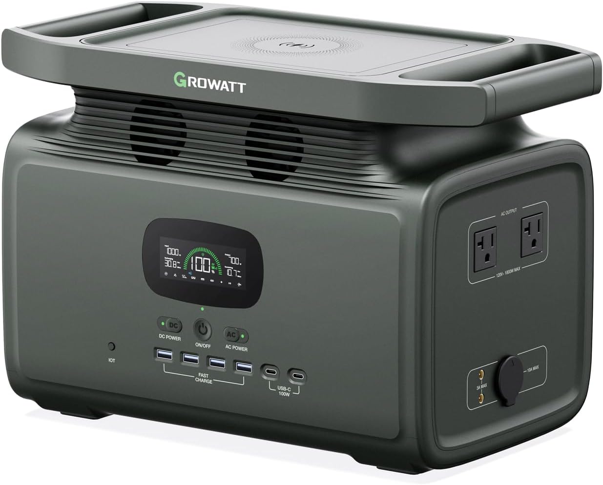 GROWATT Infinity 1200 Portable Power Station - Reliable 1800W Solar Generator