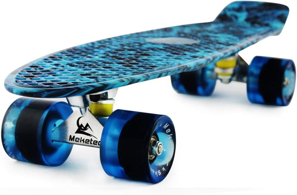 Meketec 22 Inch Mini Cruiser Skateboard for Kids and Beginners