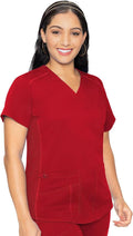 V-Neck Scrub Top for Women with 4 Pockets - Comfortable All-Day Wear