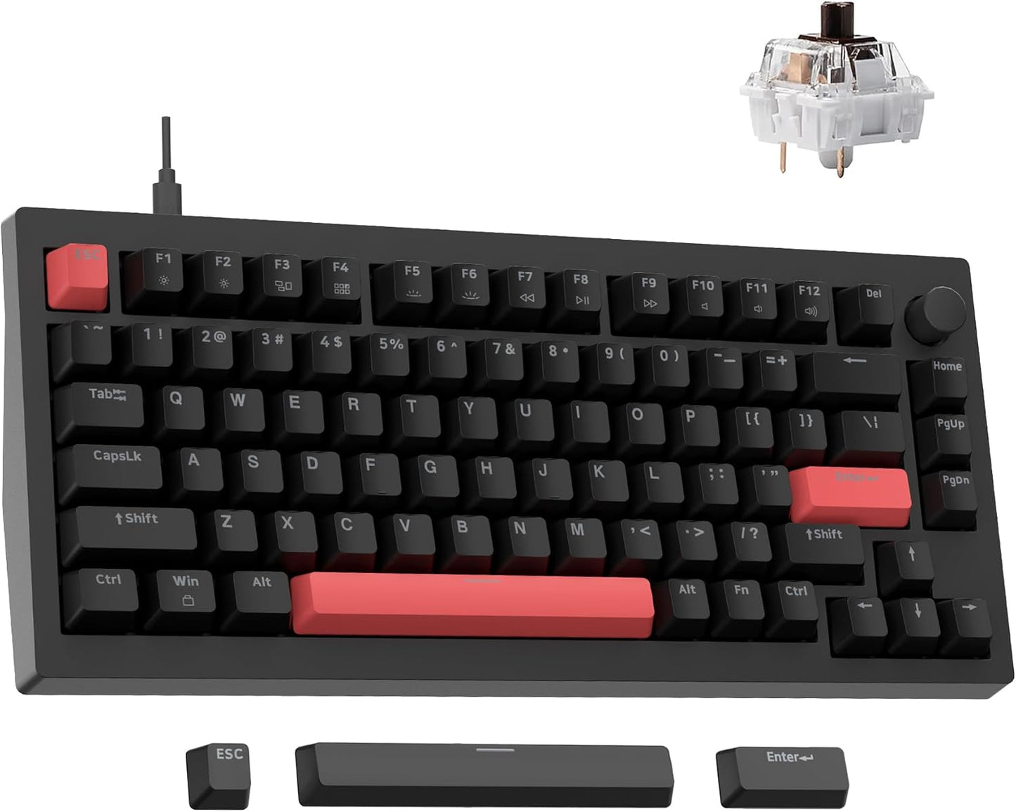 LEMOKEY 75% Wired Mechanical Keyboard - Tactile Brown Switch
